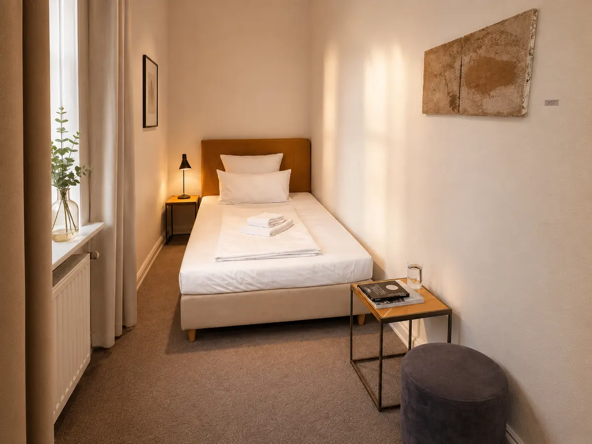Einzelzimmer mit Arbeitsplatz im Schloss Reichenow