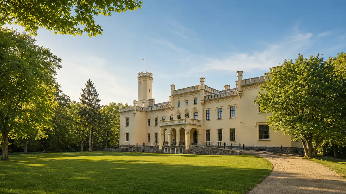 Eingangsseite von Schloss Reichenow